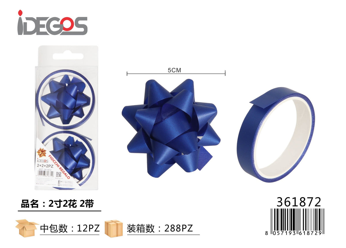 Set di coccarde e nastri per regalo, colori intensi