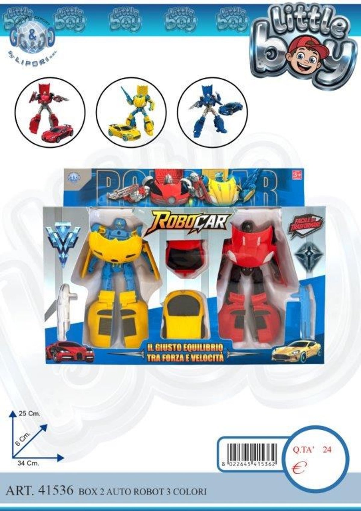 Veicolo giocattolo – BOX 2 AUTO ROBOT LIP41536