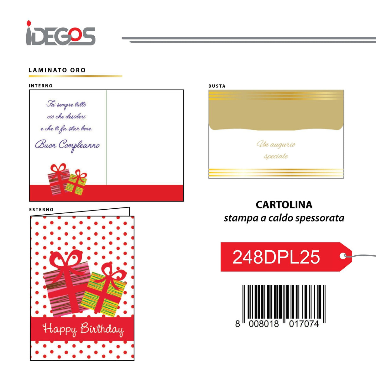 Biglietto auguri con stampa a caldo
