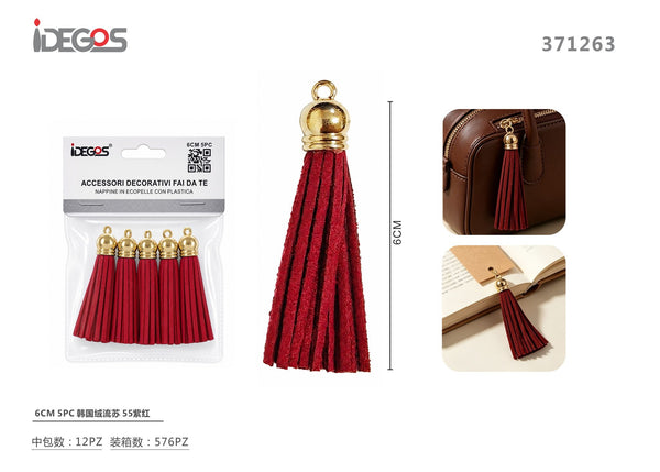 Set di 5 nappine decorative in tessuto, 6 cm