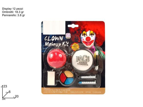 Kit trucco da clown con naso rosso