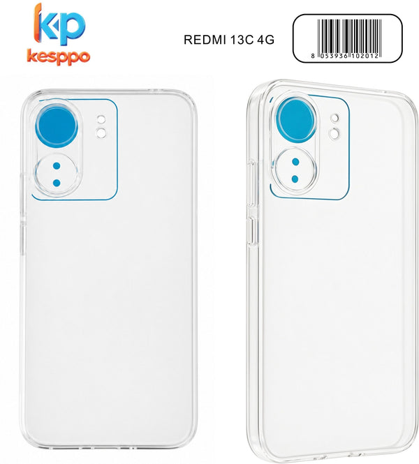 Custodia per Redmi 13C 4G – trasparente, in silicone, con aperture sagomate