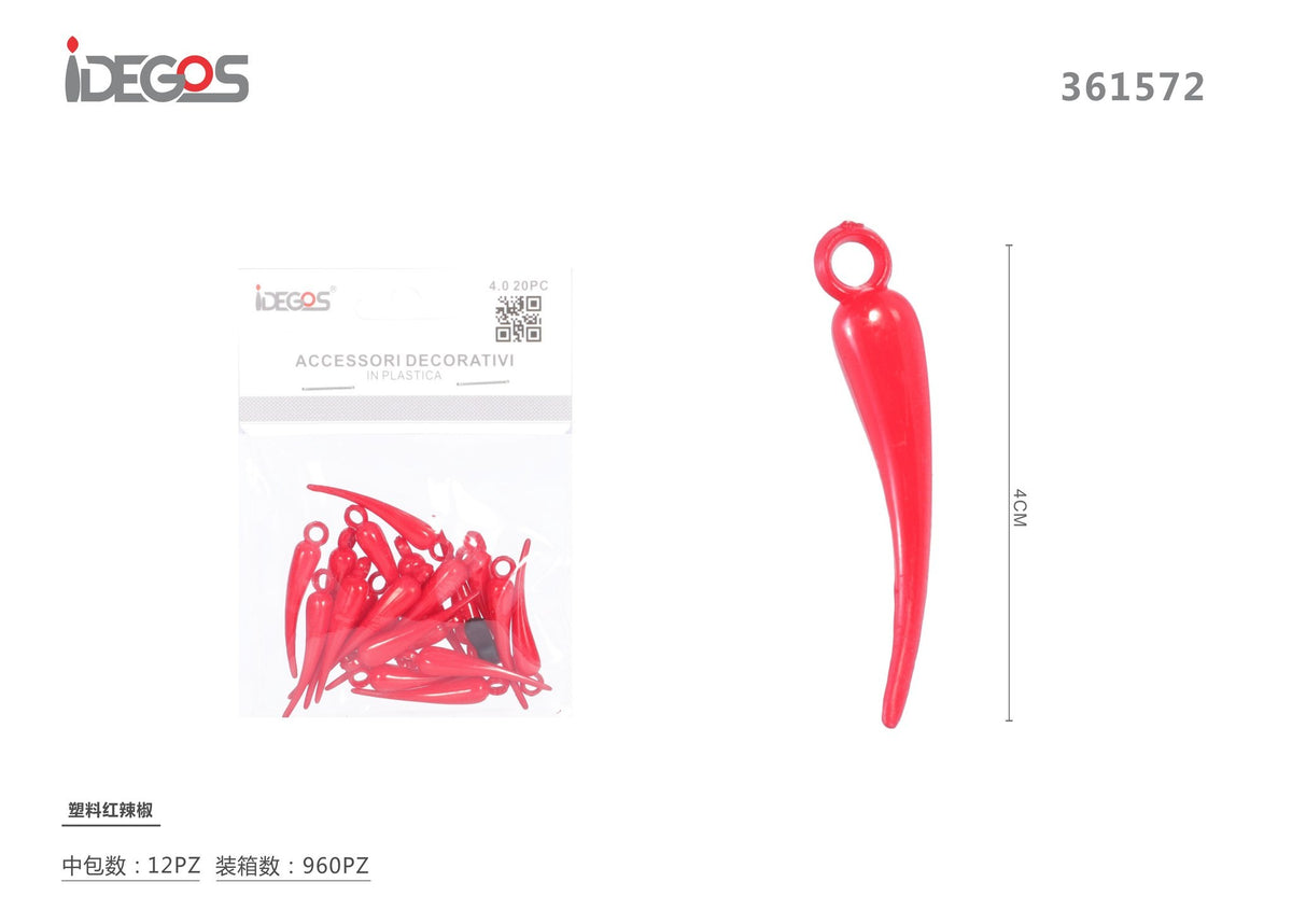 Decorazione Peperoncino rosso in plastica
