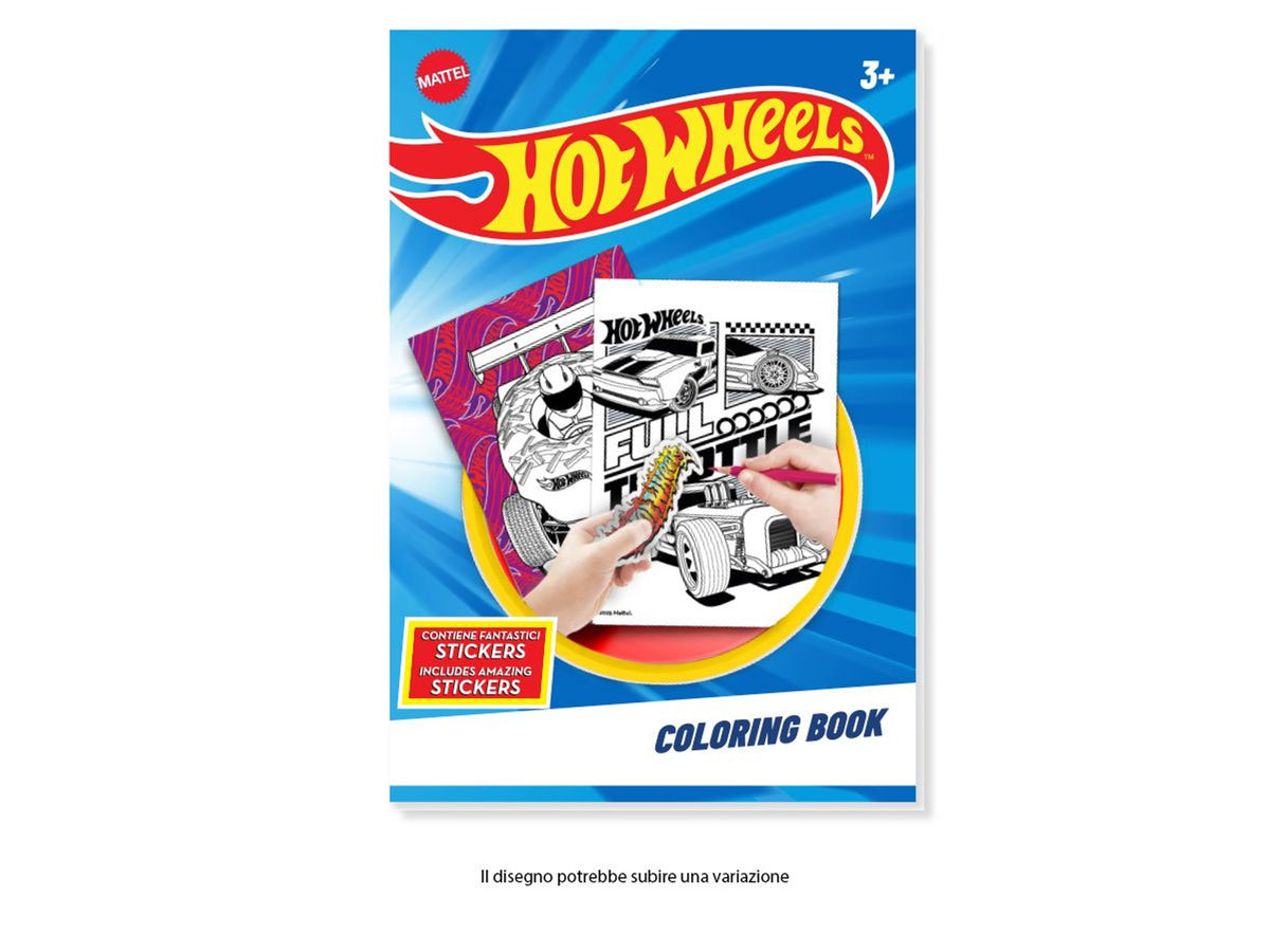 Libro da colorare Hot Wheels con adesivi