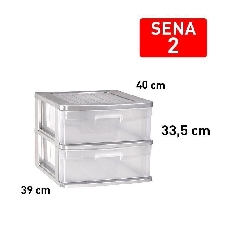 CASSETTIERA SENA 2 CASSETTI ARGENTO
