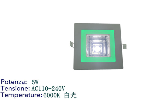 Faretto da incasso verde e bianco — 5 W, 110-240 V