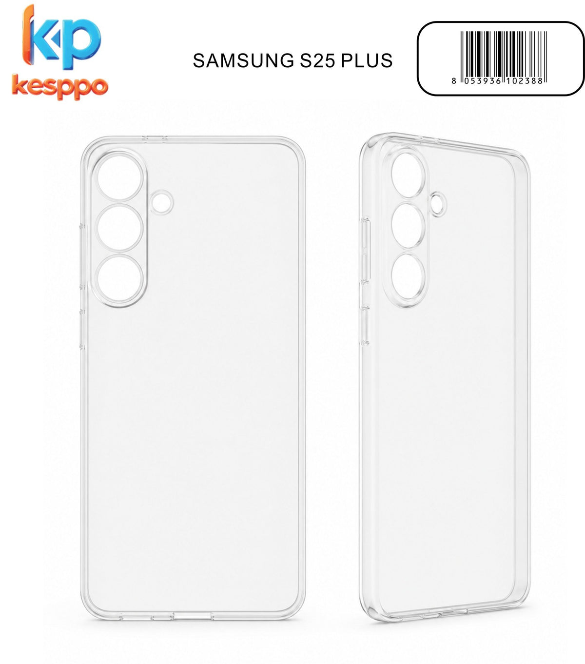 Custodia per Samsung Galaxy S25 Plus – trasparente, in silicone, con aperture sagomate