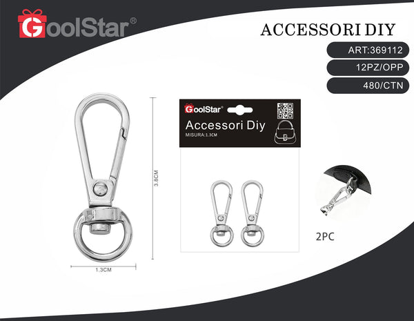 Moschettoni girevoli GoolStar per borse 3,8 cm, 2 pezzi