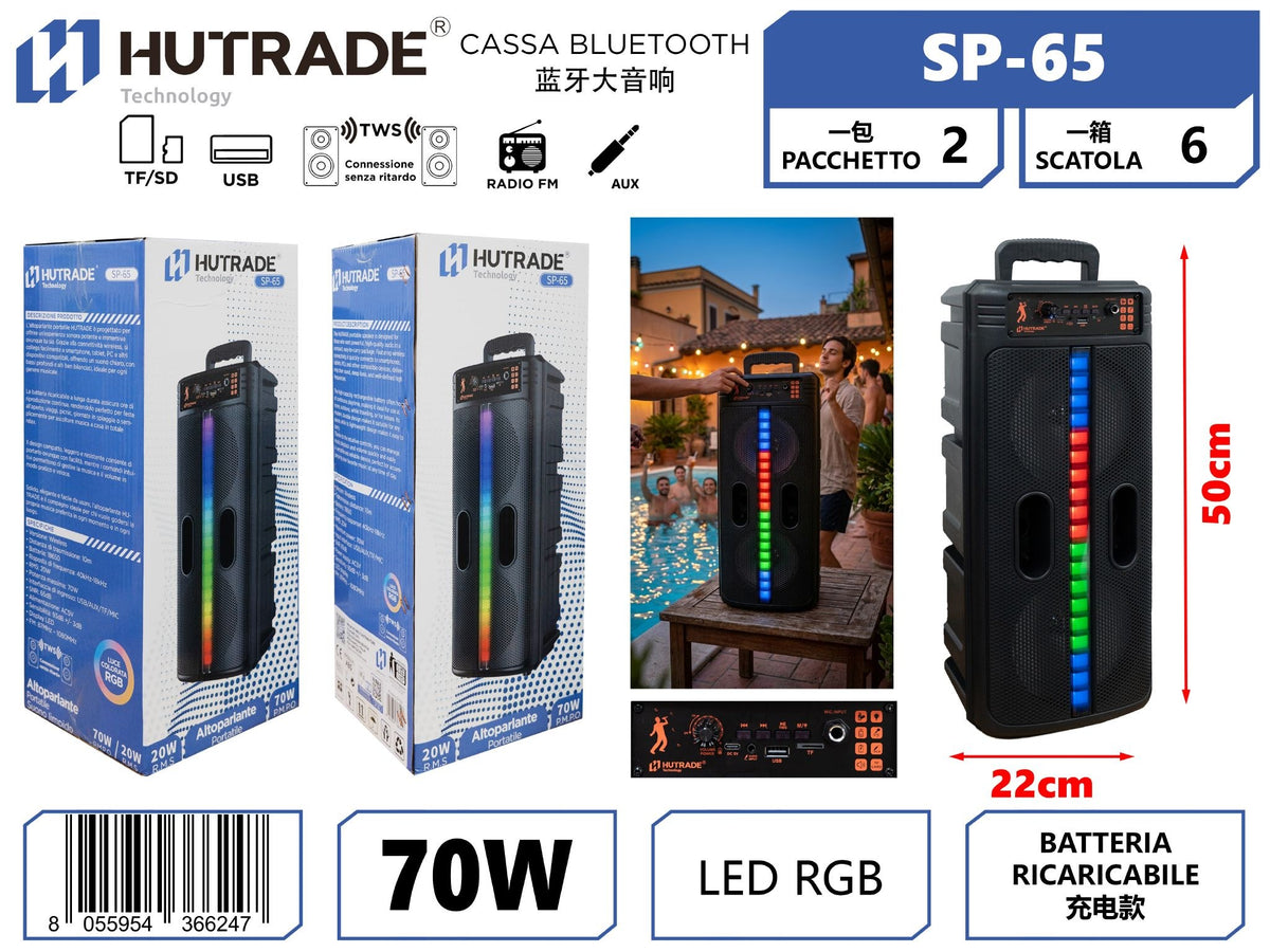 SP-65 CASSA BLUETOOTH CON FM 70W