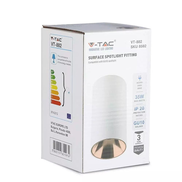 Portafaretto V-TAC GU10 da soffitto bianco e oro rosa