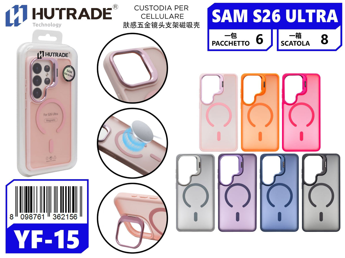 YF-15 COVER COLORATA OPACA CON SUPPORTO A MAGSAFE SAM S26 ULTRA