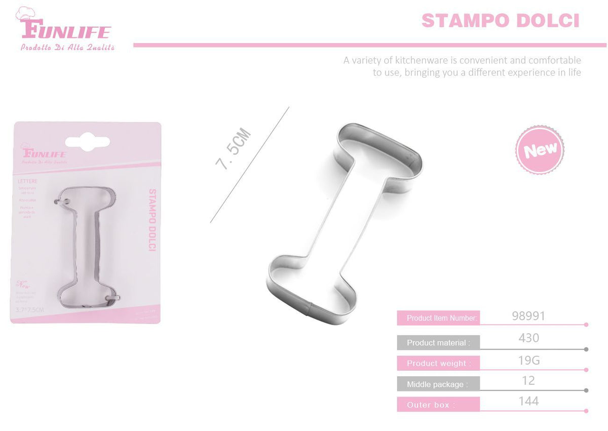 Stampo per biscotti a forma di lettera I