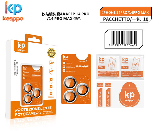 Protezione per lente fotocamera per iPhone 14 Pro / 14 Pro Max – colore argento