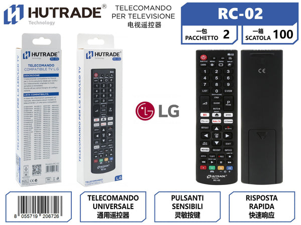 RC-02 TELECOMANDO PER TELEVISIONE LG