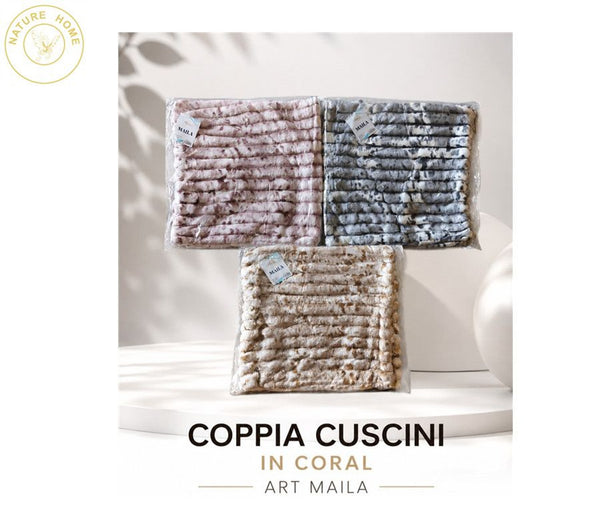 COPPIA FEDERE CUSCINI IN CORAL MAILA