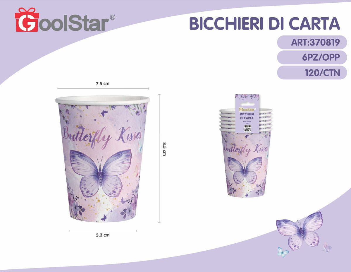 Bicchiere di carta farfalla