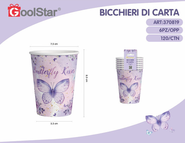 Bicchiere di carta farfalla