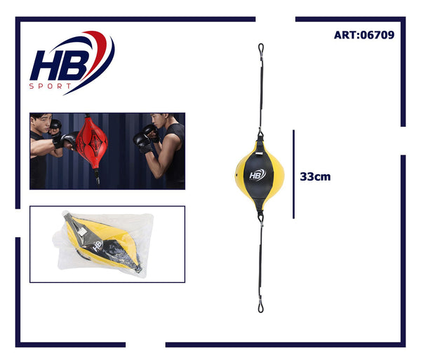 Palla da boxe a doppia estremità, 33 cm, giallo e nero