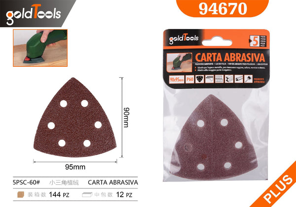 Carta abrasiva triangolare piccola, grana 60