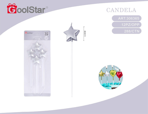 Candele a stella argento