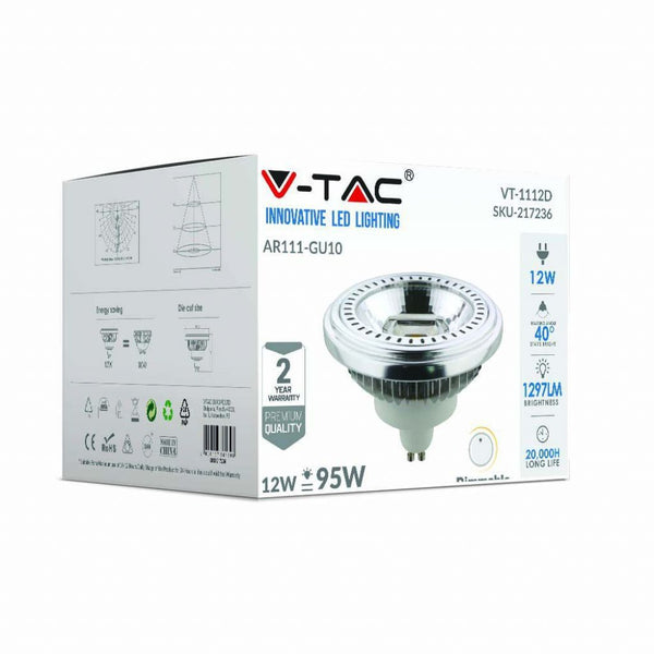 Lampadina LED V-TAC AR111 GU10 12 W 6400 K dimmerabile