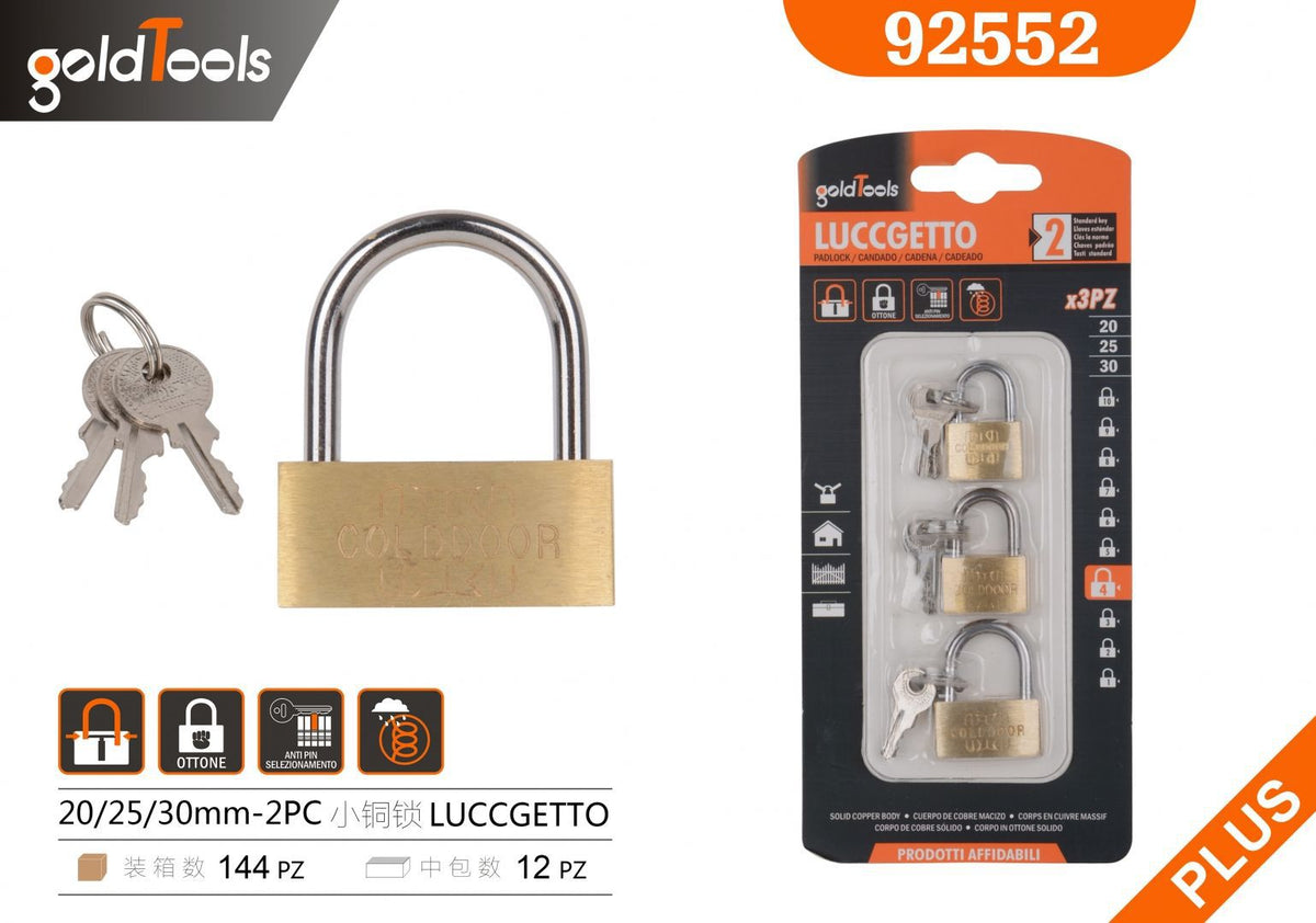 Lucchetto, confezione da 3 pezzi