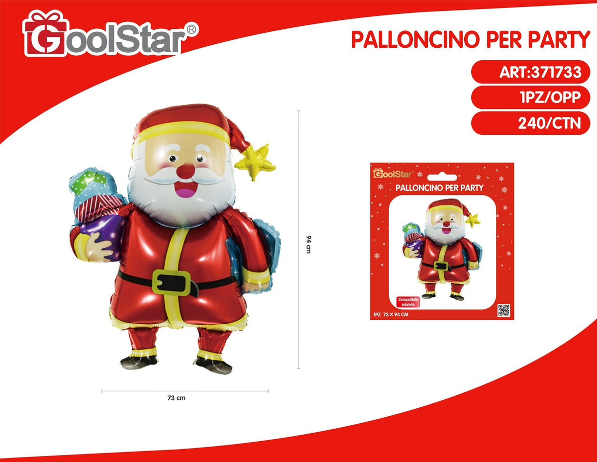 Palloncino foil Babbo Natale con regali