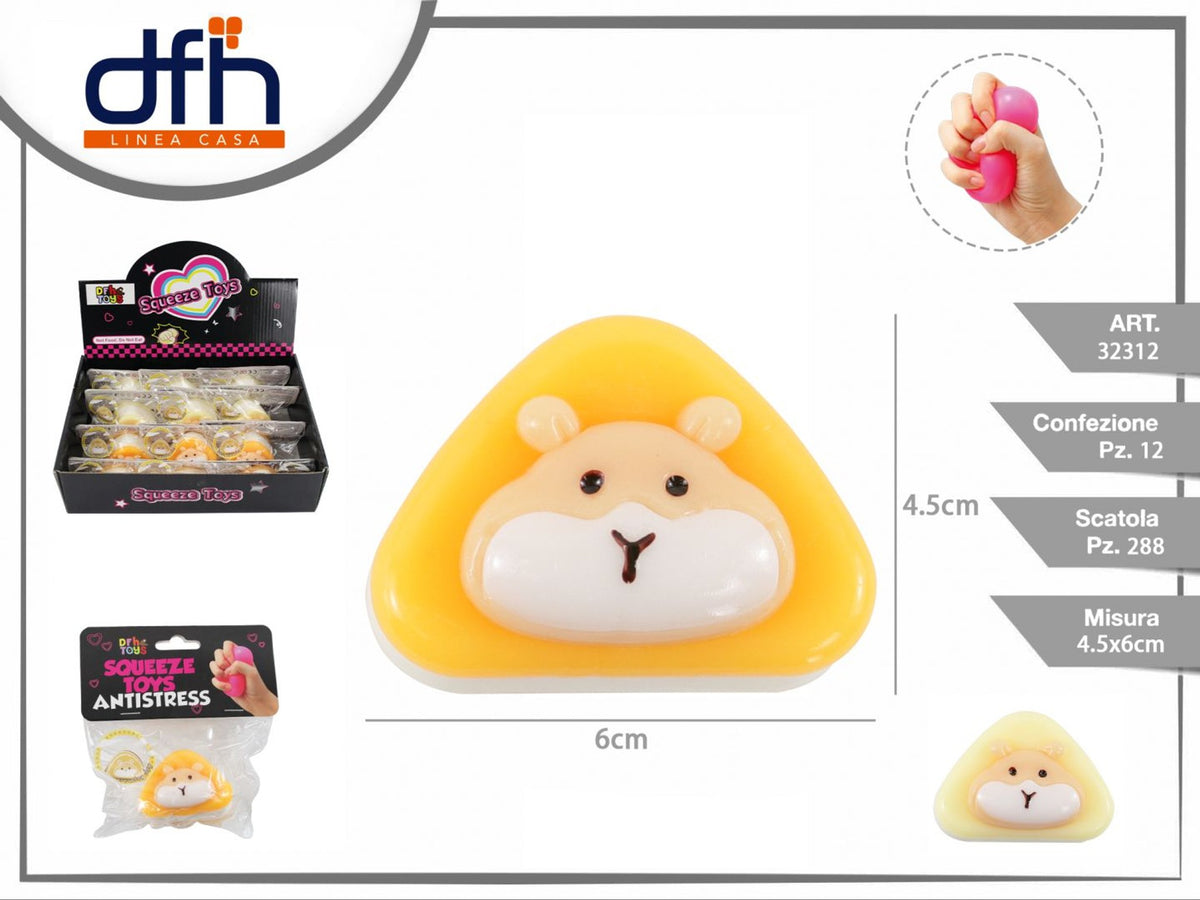 Giocattolo antistress criceto a forma di dolcetto, 6 cm