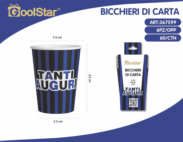 Bicchiere di carta blu nero