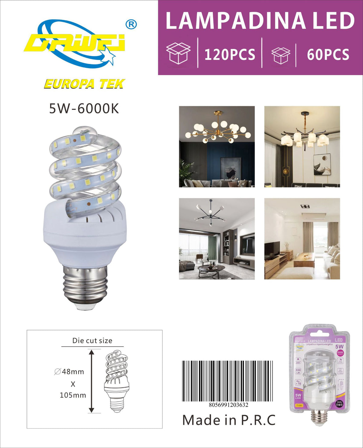 Lampadina LED a spirale — 5 W, E27