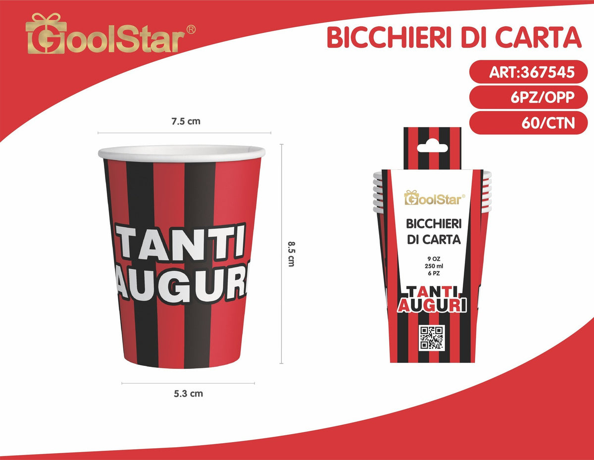 Bicchiere di carta rosso nero