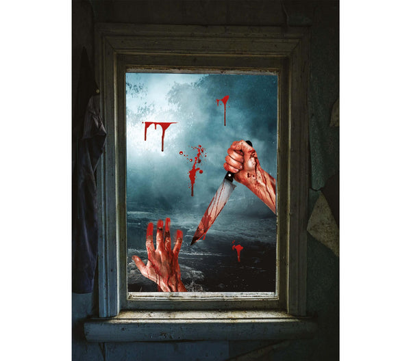 Adesivi Halloween con braccia insanguinate, foglio 35 × 35 cm