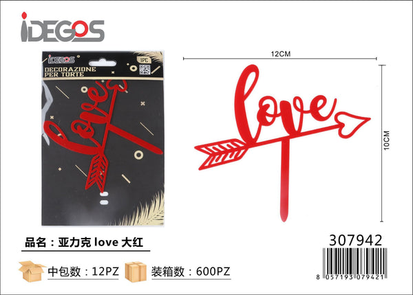 Decorazione Love in acrilico rosso