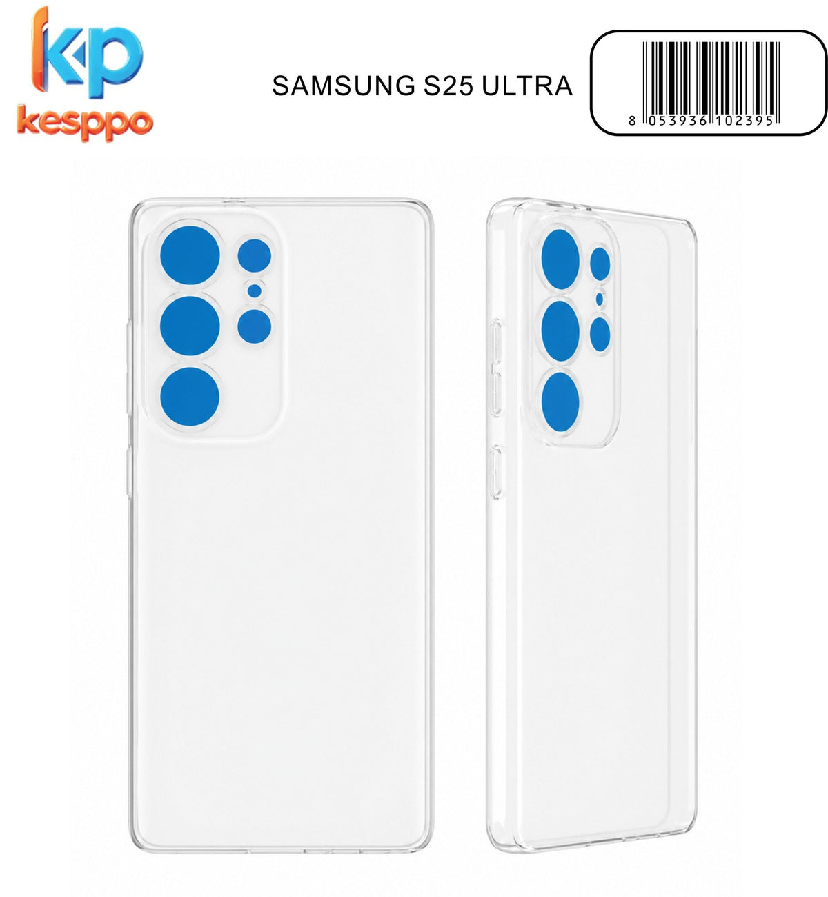 Custodia per Samsung Galaxy S25 Ultra – trasparente, in silicone, con aperture sagomate