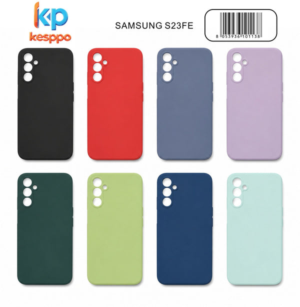 Custodia per Samsung Galaxy S23FE – a tinta unita, in silicone, con aperture sagomate
