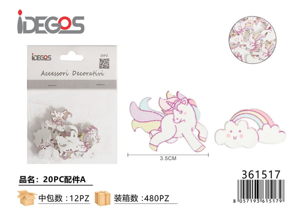 Set di 20 decorazioni Unicorno