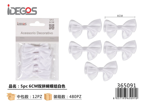 Set di 5 fiocchi decorativi doppi, 6 cm