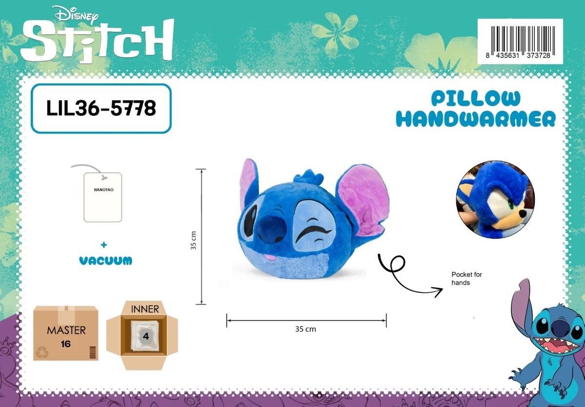 Peluche – STITCH BOY PILLOW HANDWARMER 35X35 LIL365778