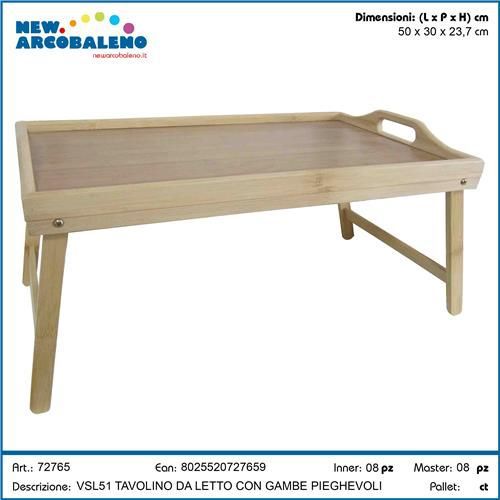 ARCOBALENO TAVOLINO DA LETTO C/GAMBE PIEGHEVOLI LEGNO