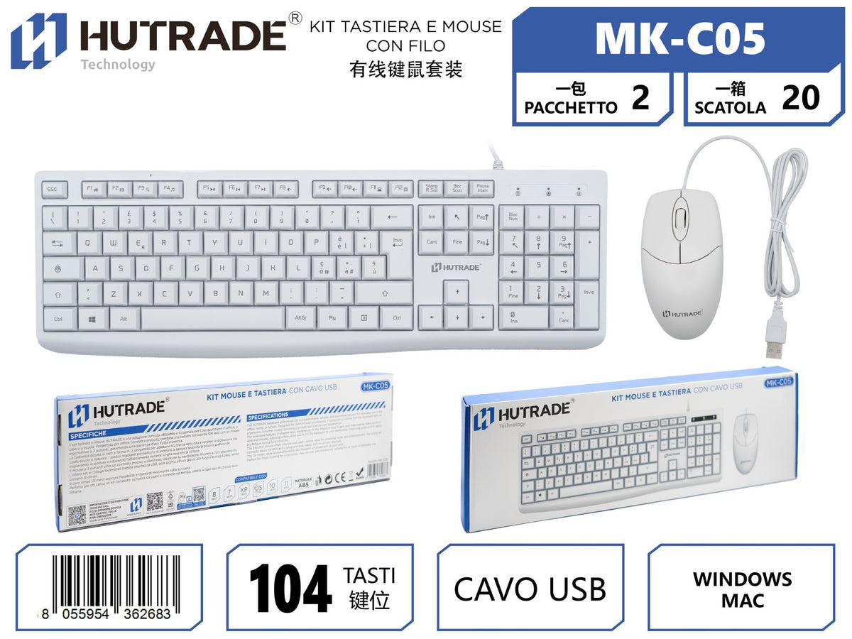 MK-C05 TASTIERA E MOUSE CON FILO