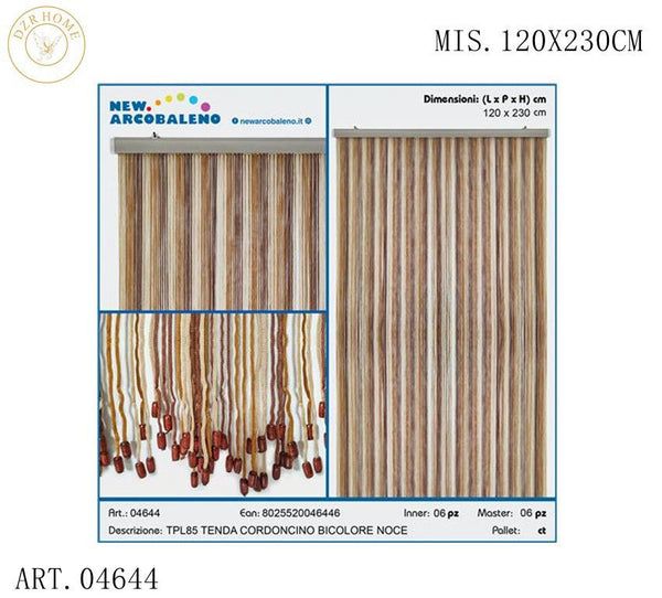 TPL85 TENDA CORDONCINO BICOLORE NOCE 120X230CM