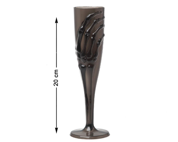 Calice nero Halloween con mano scheletrica, 20 cm