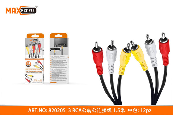 Cavo Audio 3 RCA a 3RCA Maschio 1.5M