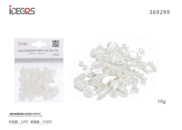 Perline decorative in plastica, forme assortite, 15 g