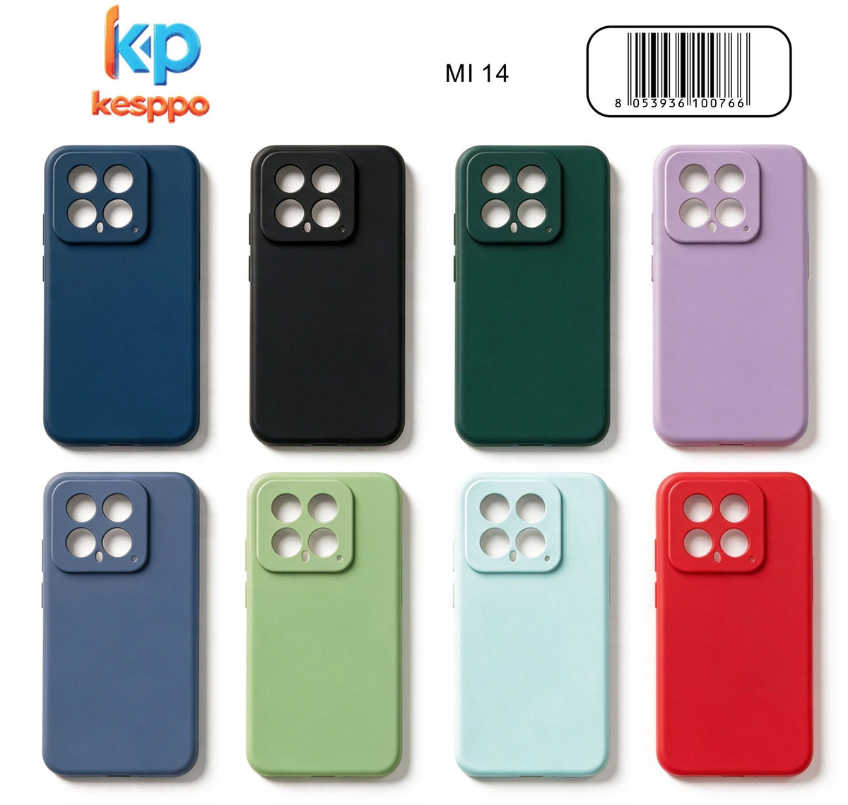 Custodia per Xiaomi 14 – a tinta unita, in silicone, con aperture sagomate
