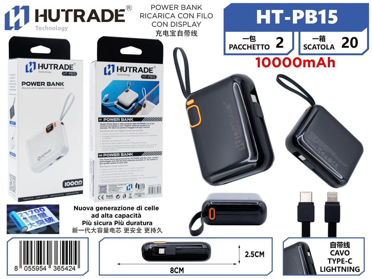HT-PB15 POWER BANK CON FILO 5000MAH