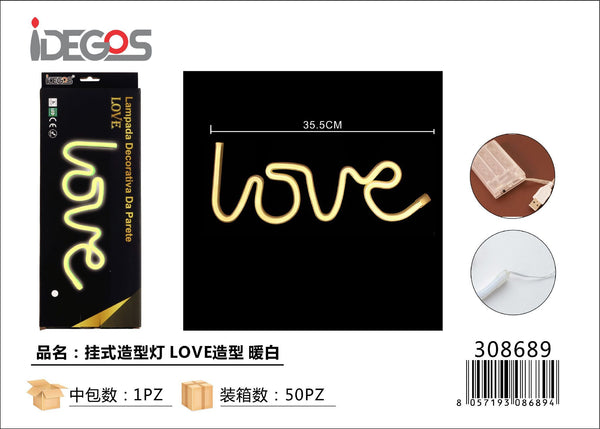 Decorazione luminosa Love, luce bianca calda