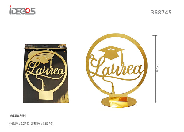 Decorazione Laurea in acrilico, 20 cm