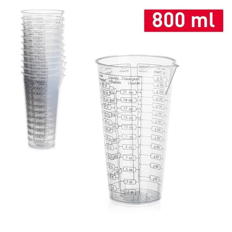 BICCHIERI GRADUATO 800ML PLASTICA 11X11X17CM
