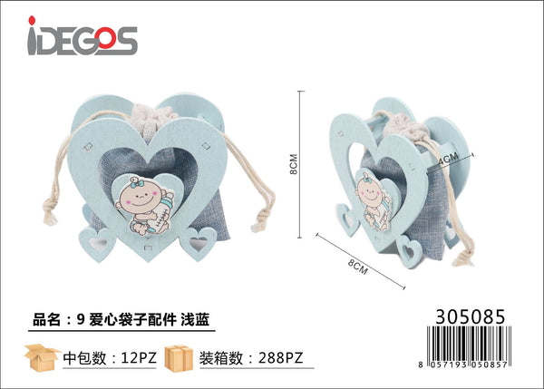 Sacchetto a cuore con decorazioni celesti, modello 9